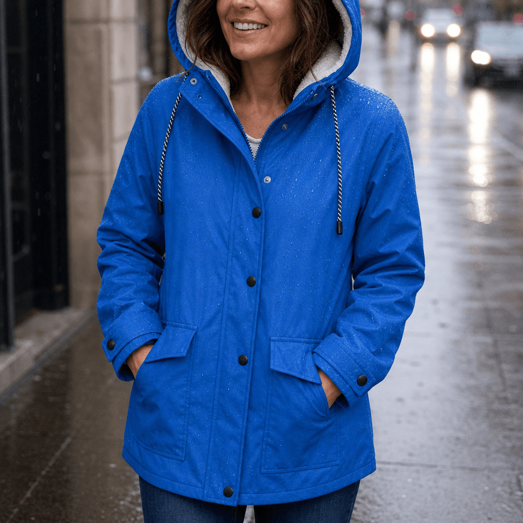Plush-Lined Waterproof Hooded Parka Jacket for Women