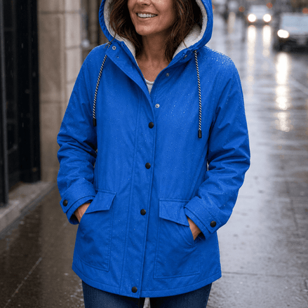 Plush-Lined Waterproof Hooded Parka Jacket for Women
