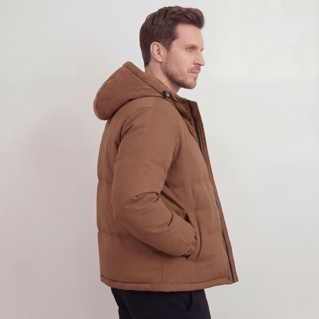 Hooded Puffer Jacket with Lightweight Insulation for Men