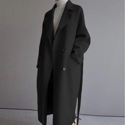Isabella Women's Longline Wool Blend Winter Coat with Belt