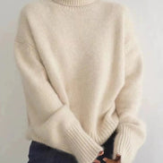 Dora Roll Neck Cashmere Women's Knitted Jumper with Ribbed Cuffs