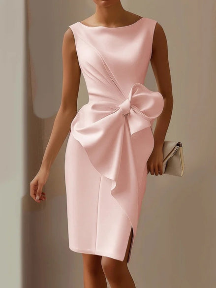 Matilda Bow Detail Bodycon Cocktail Midi Dress