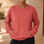 Restfield Oversized Fleece Crewneck Sweatshirt with Kangaroo Pocket