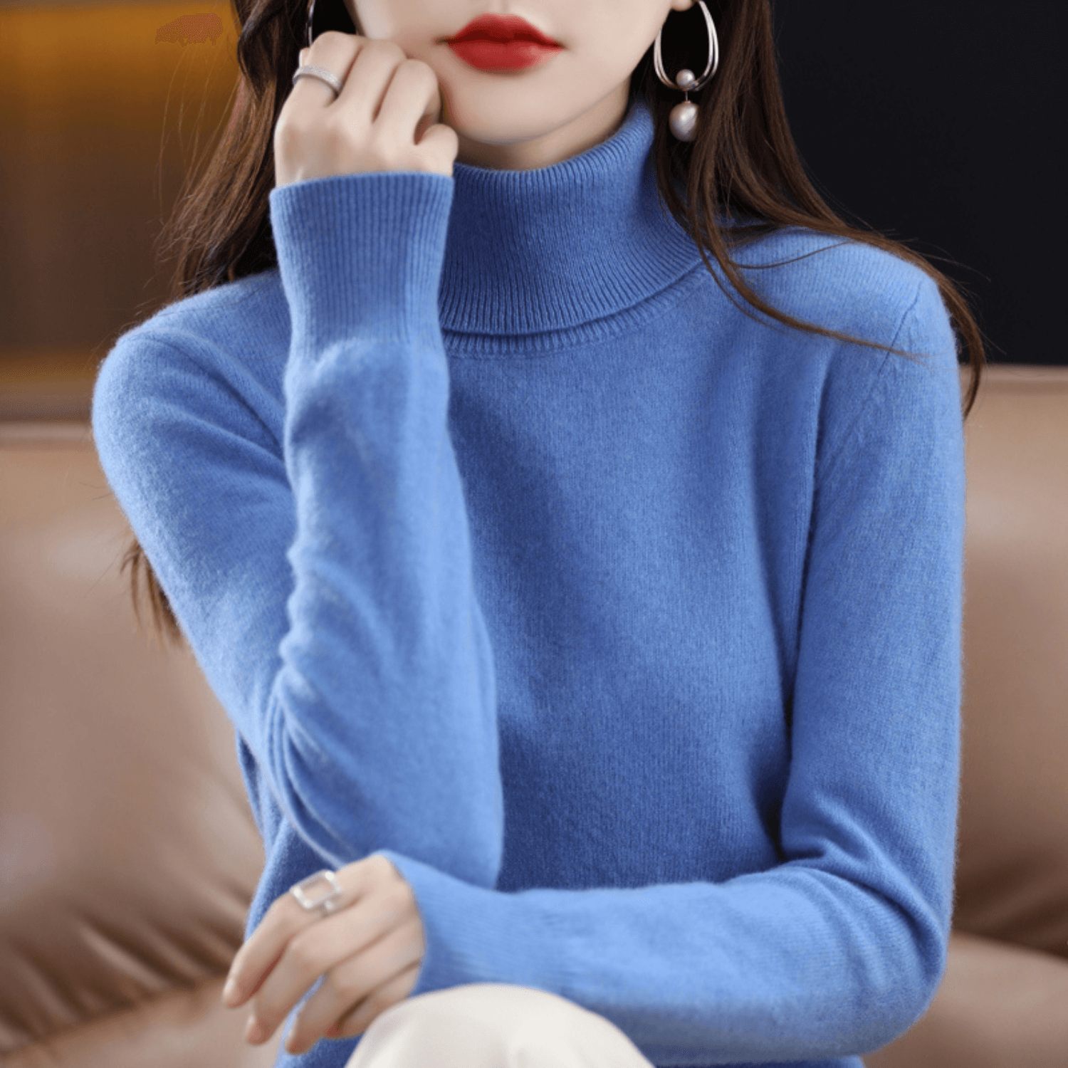 Elena Knitted Turtleneck Jumper for Ladies Christmas Jumpers Season