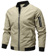Men's Lightweight Bomber Jacket with Zip Pocket Sleeve Detail