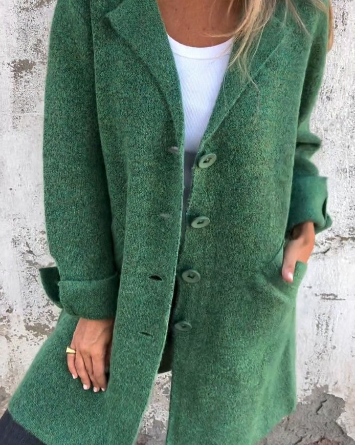 Cunégonde Oversized Notch-Lapel Winter Coat for Women