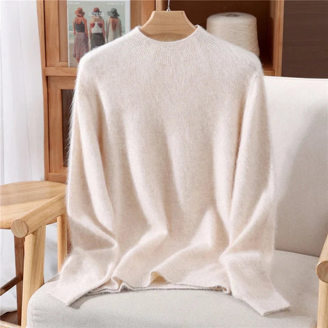 Soft Knitted Mock Neck Ladies Christmas Jumper for Women