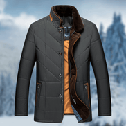 Victor Diamond Quilted Mens Puffer Jacket with Faux Fur Collar