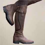 Knee High Winter Boots with Side Buckle Detail Black Boots