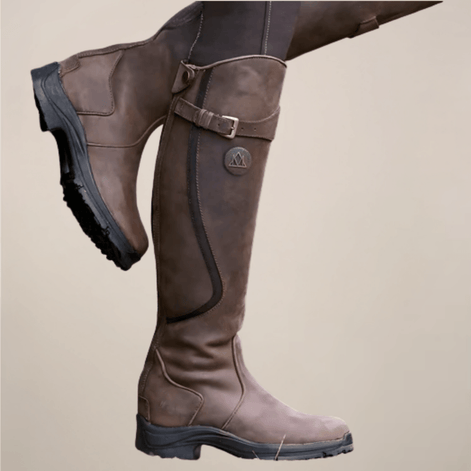 Knee High Winter Boots with Side Buckle Detail Black Boots