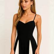 Martha Colour Block Satin Evening Maxi Dress for Autumn Dresses