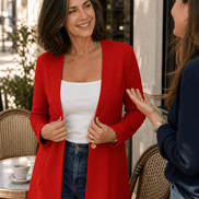 Linevalle Women's V-Neck Single-Button A-Line Tailored Blazer