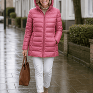 Women's Packable Quilted Puffer Jacket with Detachable Hood