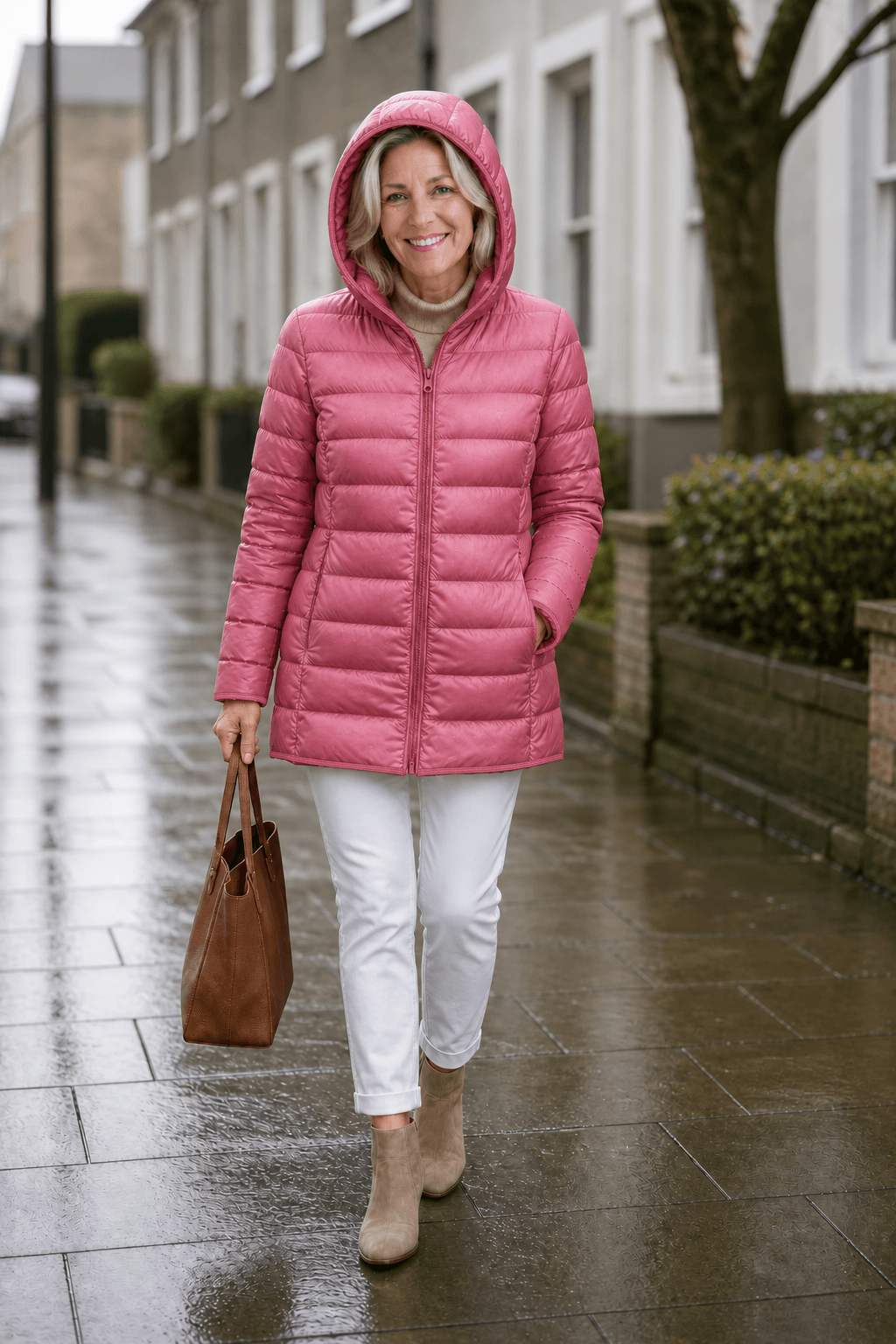 Women's Packable Quilted Puffer Jacket with Detachable Hood