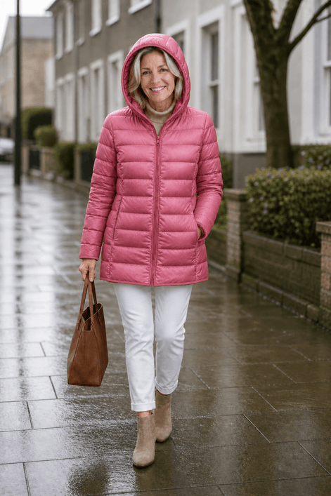 Women's Packable Quilted Puffer Jacket with Detachable Hood