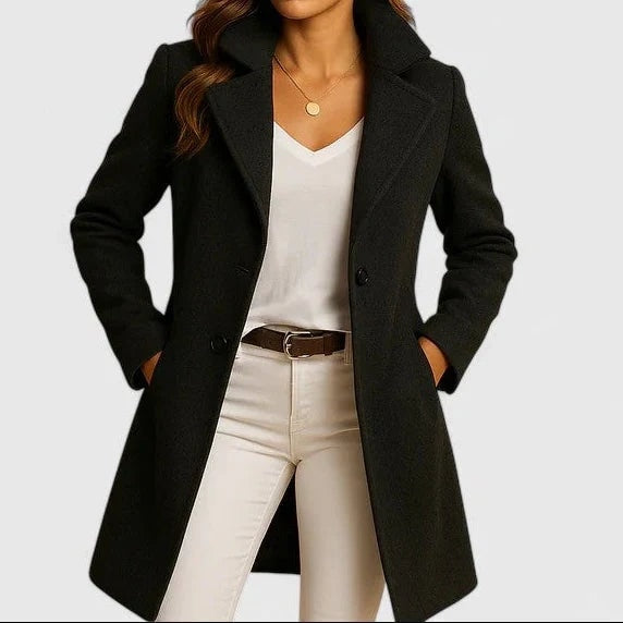 Briony Double-Breasted Notch-Lapel Winter Coat for Women