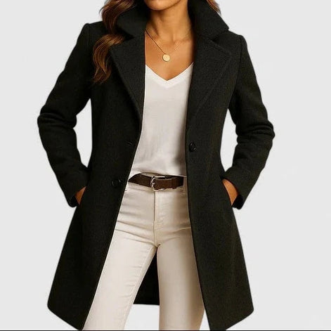 Briony Double-Breasted Notch-Lapel Winter Coat for Women