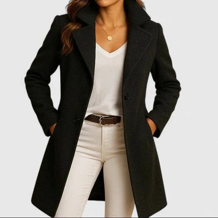 Briony Double-Breasted Notch-Lapel Winter Coat for Women