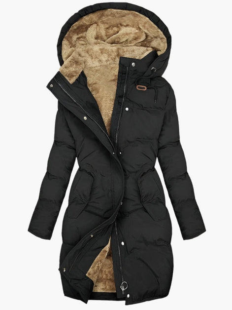 Emma Women's Faux Fur Hooded Long Puffer Winter Coat
