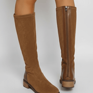 Women's Suede-Look Block Heel Knee-High Boots for Winter