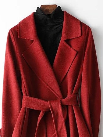 Virginia Belted Wrap Winter Coat for Women with A-Line Silhouette