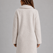 Women's Longline Teddy Borg Fleece Button-Front Winter Coat