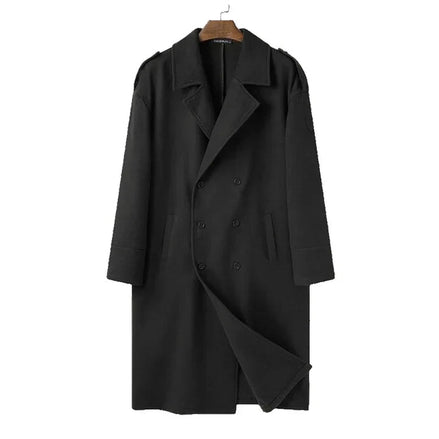 Preston Double-Breasted Long Wool-Blend Mens Coats Trench Style