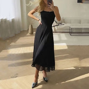 Satin Square Neck Cocktail Christmas Party Dress