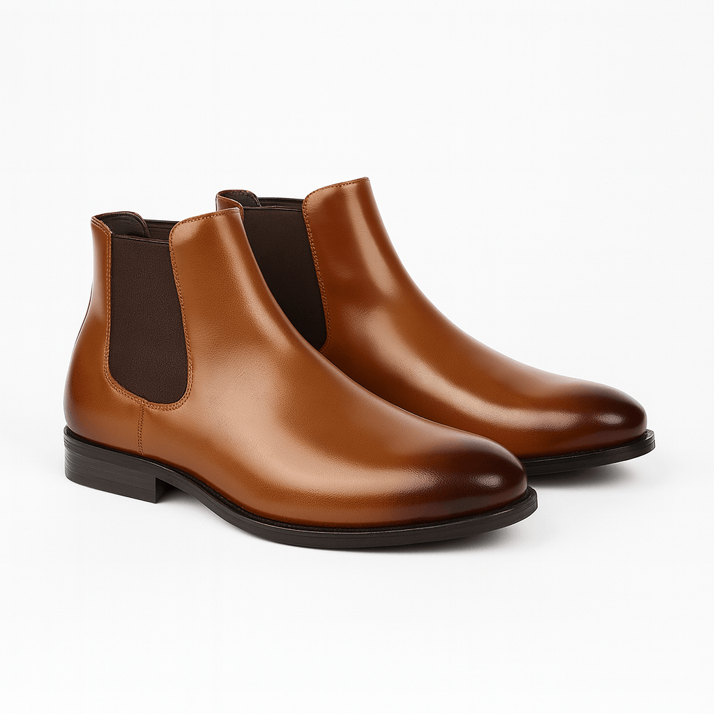 Classic Slip-On Chelsea Mens Boots with Elastic Side Panels