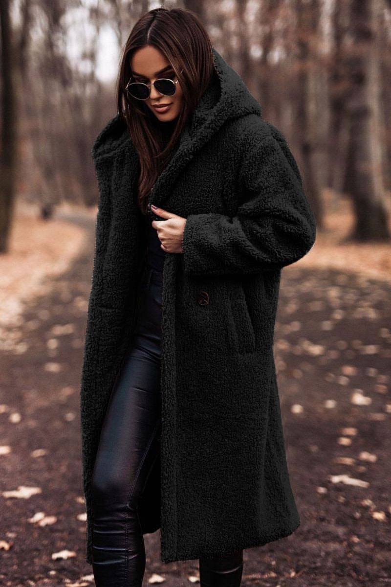 Allison Hooded Longline Teddy Fleece Coat Winter Coats for Women