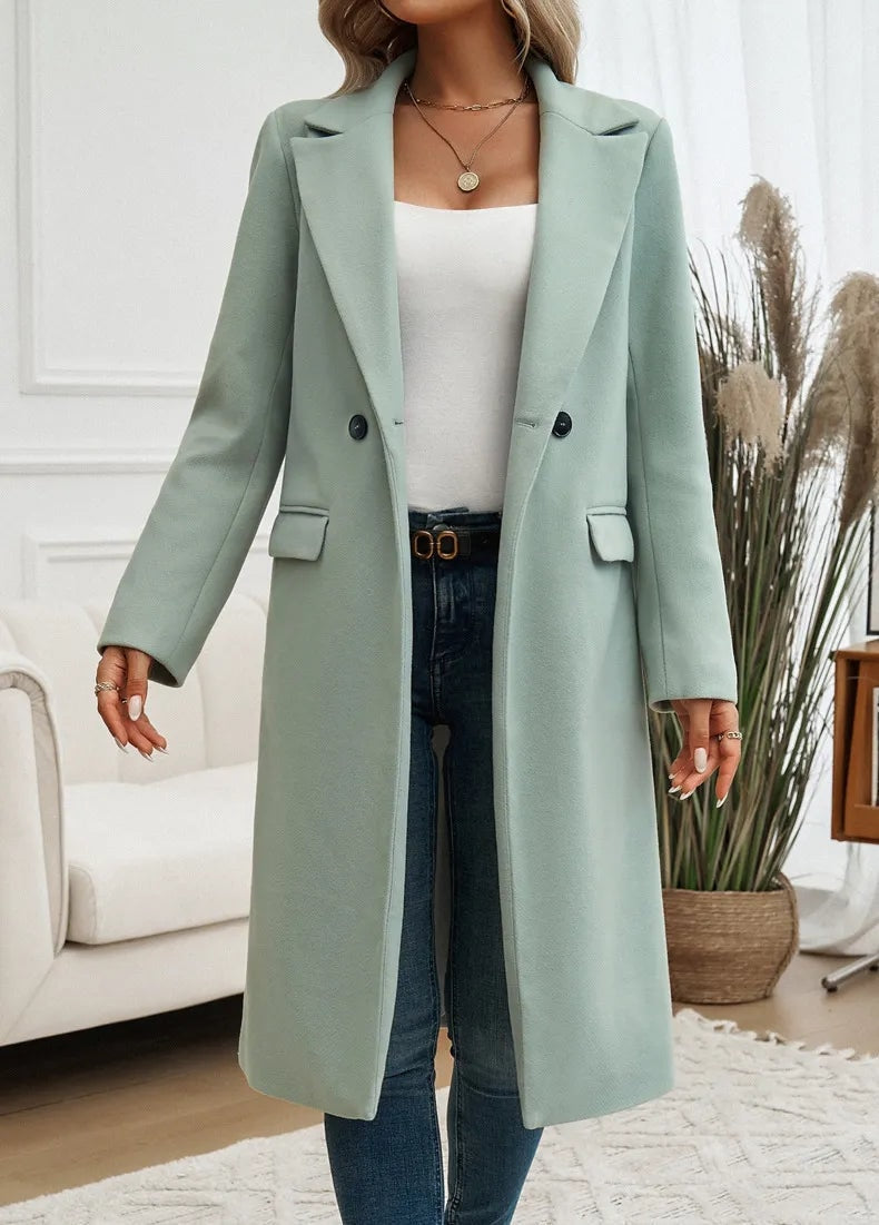 Anastasia Oversized Women's Trench Coat with Notched Lapel and Tie Belt