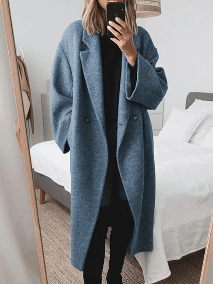 Adrienne Double-Breasted Oversized Women's Wool-Blend Winter Coat
