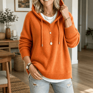 Women's Drawstring Hood Ribbed Knit Jumper