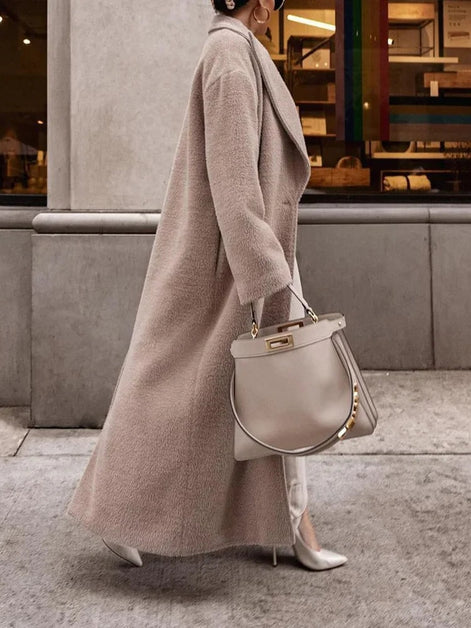 Christy Oversized Longline Wool Blend Coat for Women