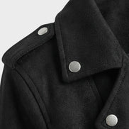 Saskia Faux Suede Biker Jacket with Asymmetrical Zip Detail