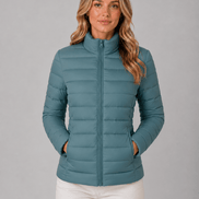Women's Slim-Fit Quilted Puffer Jacket with Stand Collar