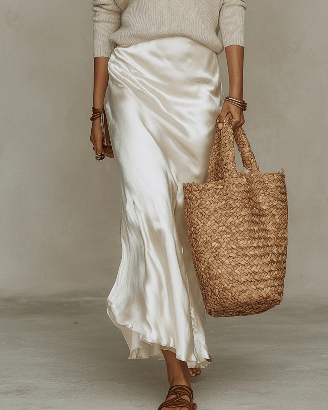 Niketa Satin Two-Piece V-Neck Maxi Women's Occasion Dress