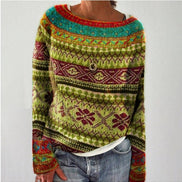 Maude Forest Print Crew Neck Knitted Jumper for Women