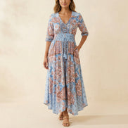 Floressa Flowy Floral V-Neck Women's Midi-to-Maxi Dress