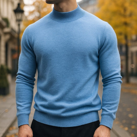 Alfie Mock Neck Mens Knit Sweater with Relaxed Everyday Fit