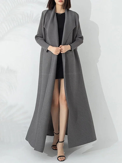 Reese Belted A-Line Winter Coat with Funnel Neck for Women