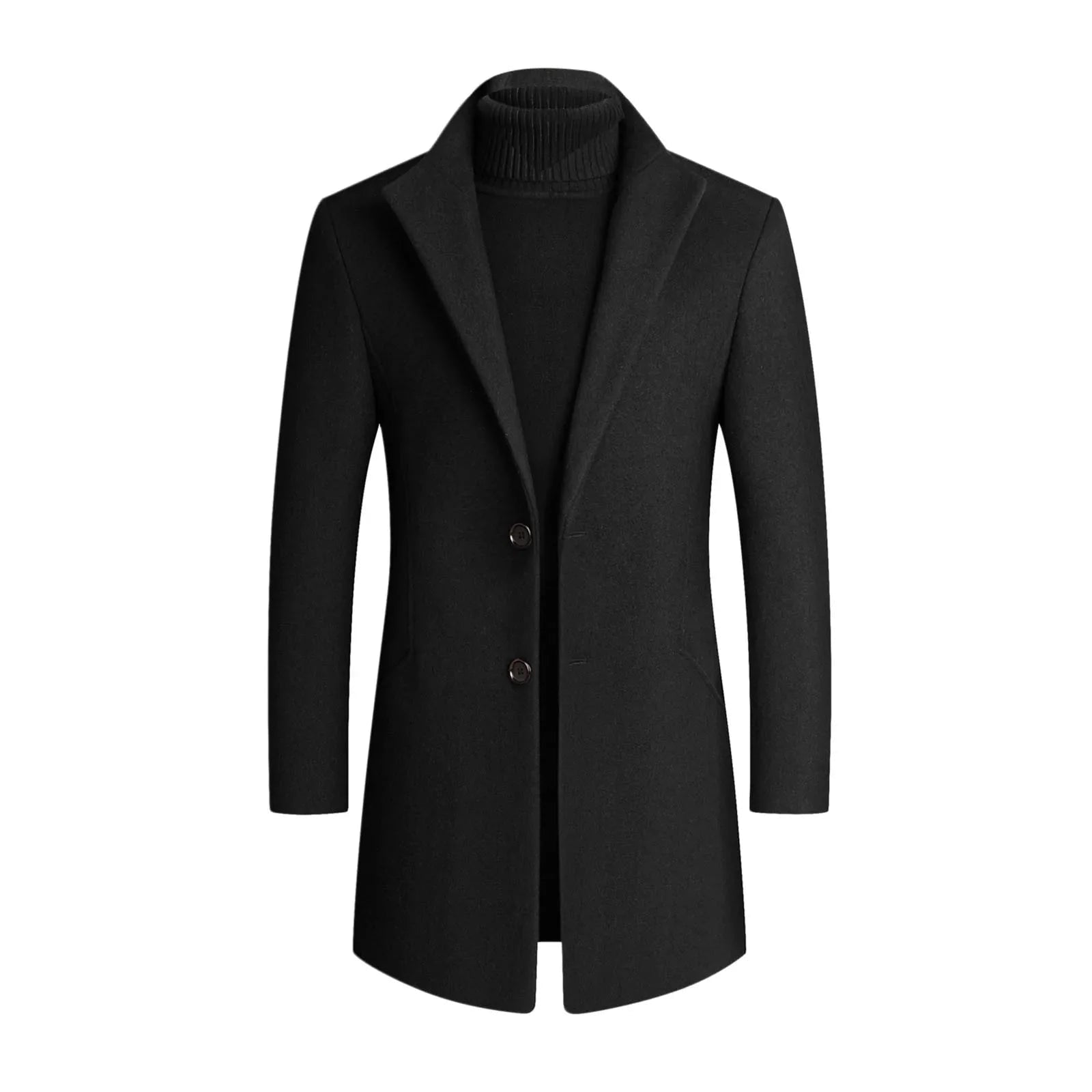 Henry Slim-Fit Wool Blend Mens Coats with Notched Lapel