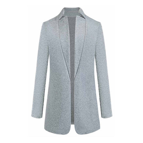 Leanne Collarless Long Wool Blend Winter Coats Women Open Front