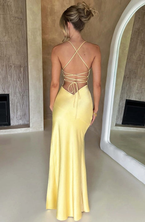 Martha Satin Slip Maxi Dress with Thigh Split