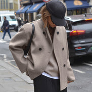 Charlene Double Breasted Wool Blend Pea Coat for Women