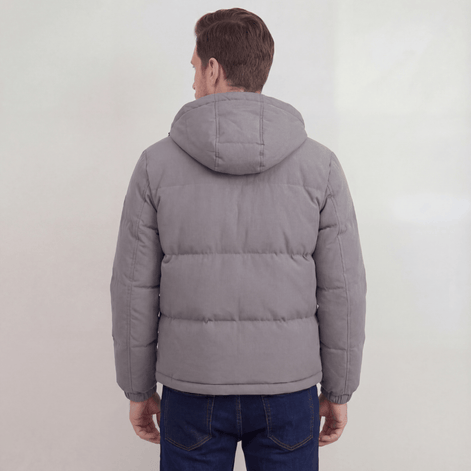 Hooded Puffer Jacket for Men with Adjustable Weatherproof Hood