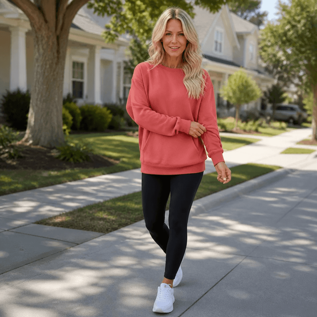 Restfield Oversized Fleece Crewneck Sweatshirt with Kangaroo Pocket