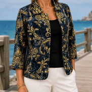 Hallie-Rose Baroque Print Open-Front Jacket for Women in Tailored Fit