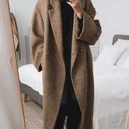 Adrienne Double-Breasted Oversized Women's Wool-Blend Winter Coat