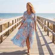 Floressa Flowy Floral V-Neck Women's Midi-to-Maxi Dress
